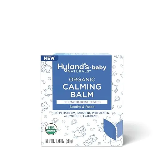 Hyland's Baby Organic Calming Balm, Soothe & Relax, With Organic Lavender, Eucalyptus, & Bergamot Fruit Oil, Safe & Gentle, Dermatologist Tested, 1.76 oz.