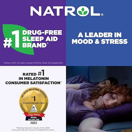 Natrol Fast Dissolve Melatonin 1 mg, Melatonin Supplements for Restful Sleep, Sleep Support for Adults, 200 Strawberry-Flavored Melatonin Tablets, Up to a 200 Day Supply