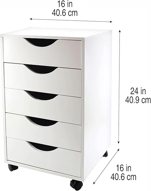 Simply Tidy White Modular Mobile Chest Multi-Functional Storage Cart for Home, Office, and Kitchen - 1 Pack