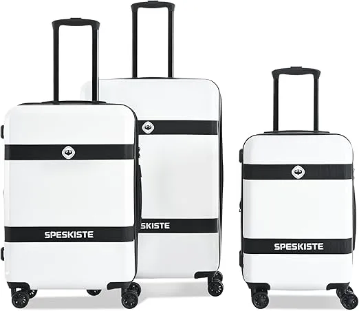 Luggage Sets 3 Piece (20/24/28) Expandable Suitcases with Wheels PC+ABS Durable Hardside Suitcase TSA Lock White