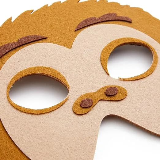 BLUE PANDA 12 Pack Felt Animal Masks for Kids, Jungle Safari Party Favors for Birthday (7x7.2 in)