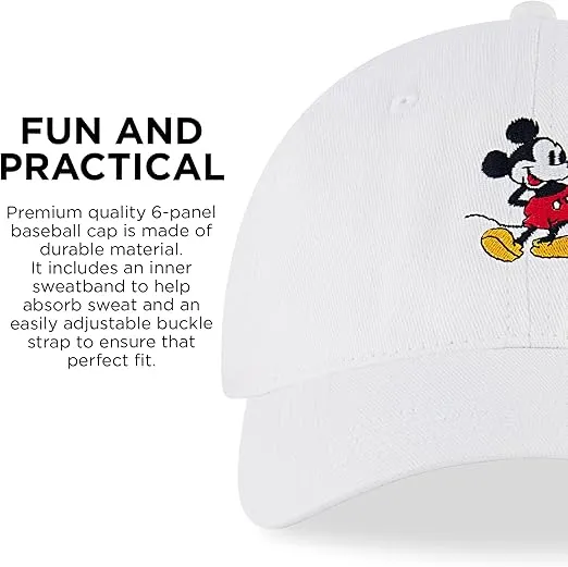 Disney Men's Baseball Cap, Mickey Mouse Adjustable Hat for Adult