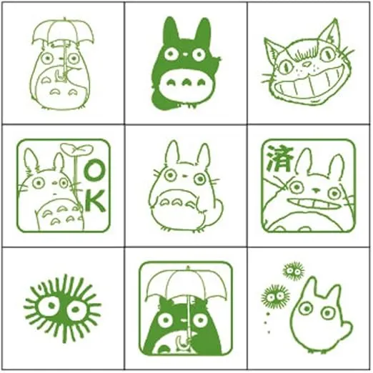 Studio Ghibli My Neighbor Totoro Mini Rubber Stamp Set (x9 Stamps) (Japan Import)