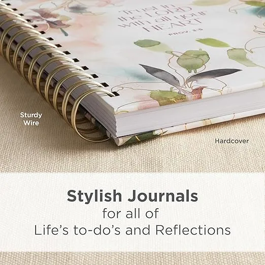 Christian Art Gifts Purple Journal w/Scripture Floral Trust in the Lord Large Bible Verse Notebook, 192 Ruled Pages, Prov. 3:5 Bible Verse
