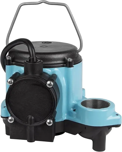 Little Giant WRSC-6 115-Volt, 1/3 HP, 2760 GPH Compact Under Sink Drainosaur Automatic Sump Pump/Basin System with 10-Ft. Cord, Black/Blue, 506065