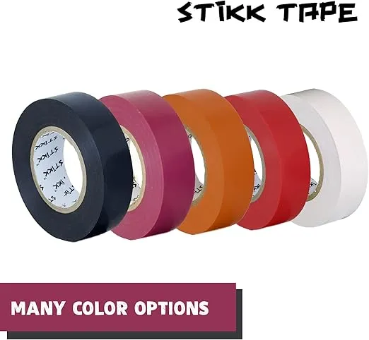 Stikk Electrical Tape - 3/4'' x 22 Yards - Multi Color Electric Tape for Contractors - Wire Tape - Electrical Wiring, Cable Insulation, Circuit Wiring - Heavy-Duty Waterproof Electrical Tape - 10 Pk