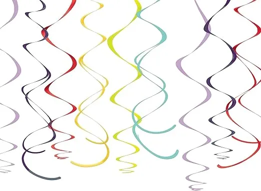 Swirl Decorations - 22" (Pack of 12) | Perfect for Parties & Enhancing Your Event Ambience, Rainbow
