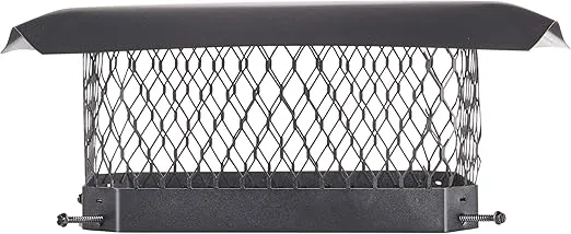 Galvanized Steel Chimney Cover - 9" x 13" Bolt-On Chimney Cap, Single Chimney Flue Cover to Fit on Existing Flue Tiles, Chimney Vent Cap (Black)