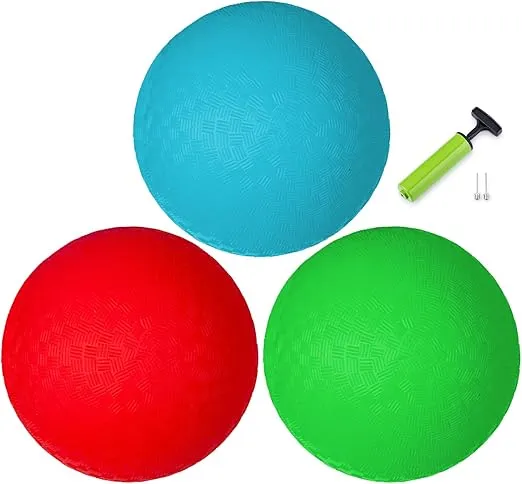 New Bounce Playground Balls for Kids - 5" Sports Ball Set for Toddlers - 3 Pack of Red/Blue/Green - Small Soft Outdoor Balls