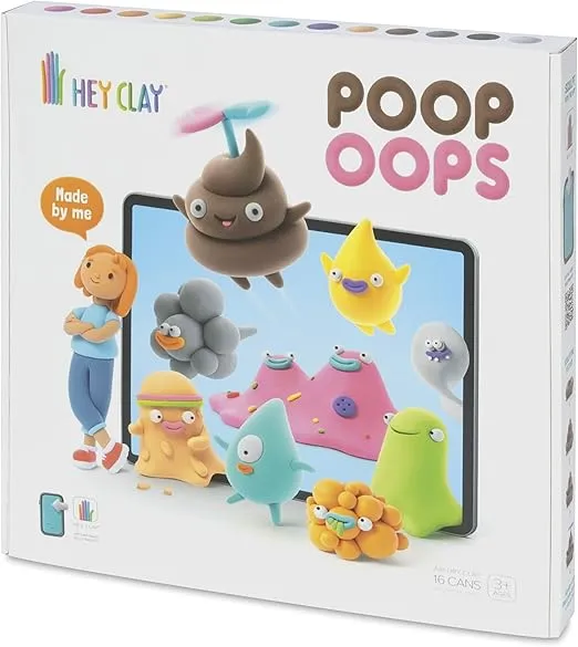Fat Brain Toys Hey Clay Poop Oops - Clay Kit with Interactive App, Kids & Tweens