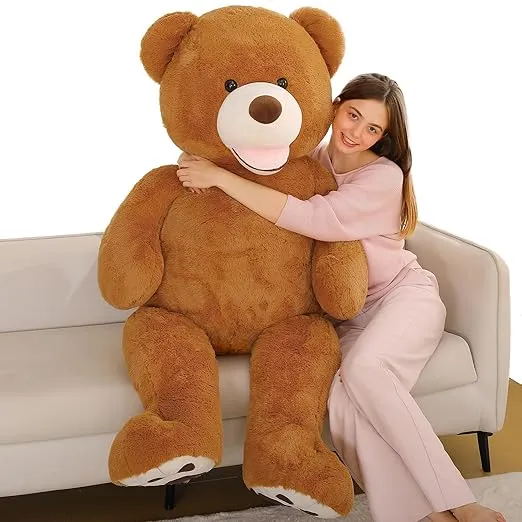 MaoGoLan Big Teddy Bear 5ft Tall with Smiling Face, Fluffy Giant Stuffed Teddy Bear Valentines Day for Girlfriend Boyfriend, Anniversary,Long Distance, Dark Brown