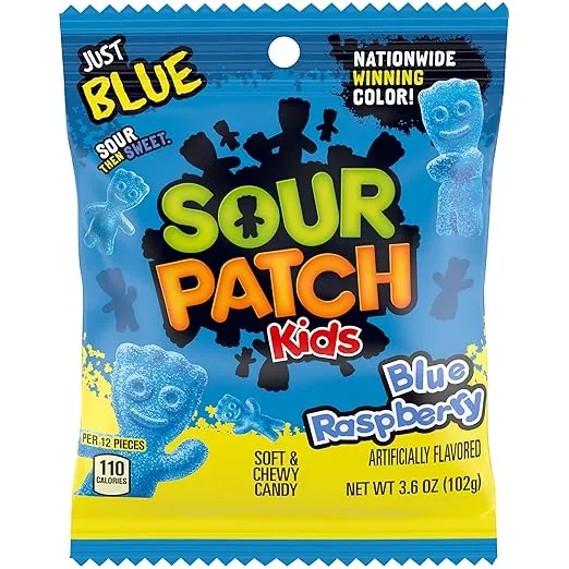 SourPatch Kids Blue Raspberry, 3.6 Ounce Bags (Pack of 3)