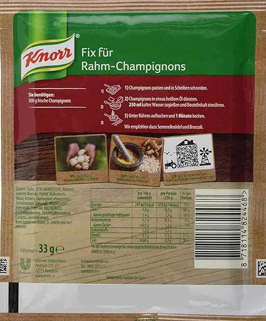 3-pack Knorr Fix Rahm Champignons (3x2 Oz) Sour Cream and Mushroom Sauce Mix