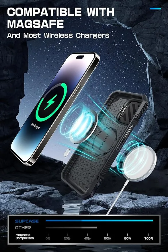 SUPCASE UB Mag XT Heavy Duty Full Body Case with Built in Kickstand and Belt Clip for iPhone 14 Pro Max/iPhone 13 Pro Max with Camera Protector, Compatible with MagSafe (Black)