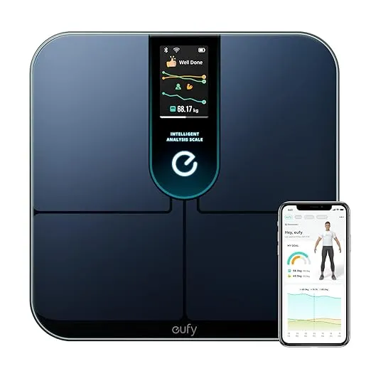 eufy by Anker Wi-Fi Fitness Tracking Smart Scale P3, FSA HSA Eligible, Intelligent Analysis, 3D Virtual Body Mode, 16-Measurement Digital Bluetooth Weight Scale for Body Weight with Heart Rate, BMI