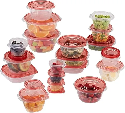 Rubbermaid TakeAlongs Assorted Food Storage Containers, Tint Chili, 40-Piece Set
