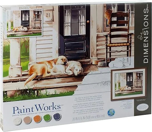 Dimensions 73-91742 Lazy Dog Days Paint by Numbers Kit, 20'' x 16"
