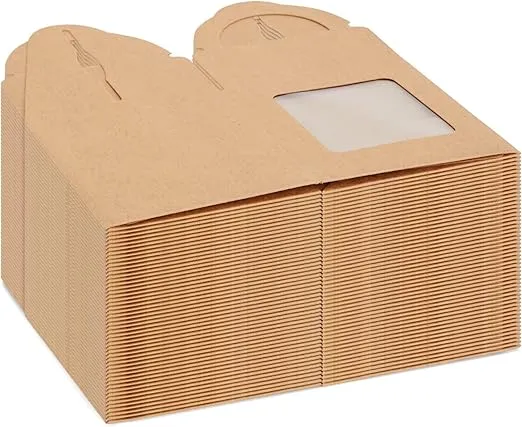 50-Pack Single Cupcake Boxes with Inserts for Bakery - Individual Kraft Paper Packaging Containers for Dessert and Candy Apple (3.7 in)