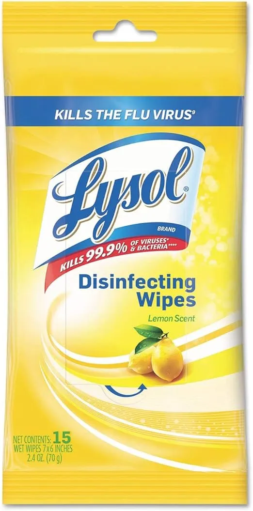 Lysol Disinfecting Wipes To-Go Flatpack Lemon & Lime Blossom - 15ct