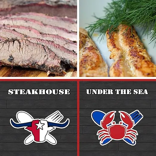 THE TAILGATE FOODIE 8pc Grill Essentials Gift Set with 6 Secret BBQ Seasonings for Ribs, Pork, Brisket, Chicken, Fish, Steak