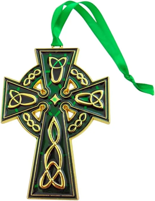 Celtic Cross Irish Christmas Ornament Decoration, 4 1/2 Inch