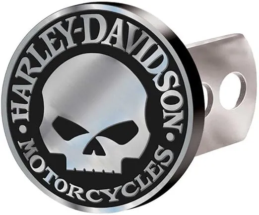 Harley-Davidson Hitch Cover, Willie G Skull Hitch Plug, Brushed Silver 2283