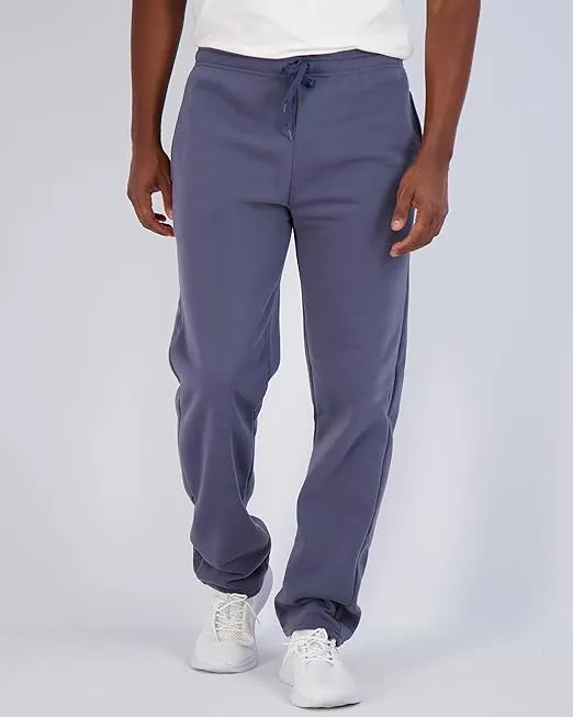 Real Essentials 3 Pack: Men's Tech Fleece Athletic Casual Open Bottom Sweatpants with Pockets (Available in Big & Tall)
