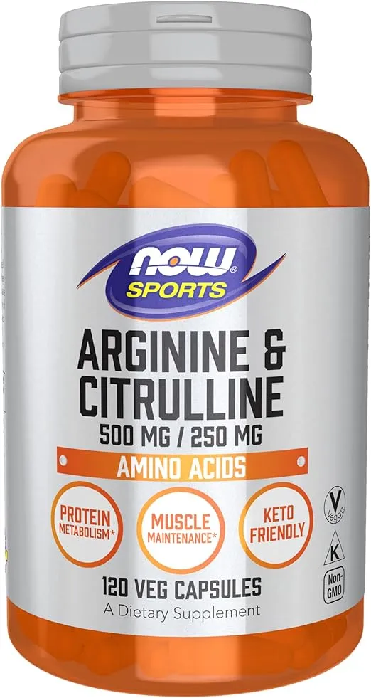 Now Foods Arginine & Citrulline Veg Capsules, 120 count