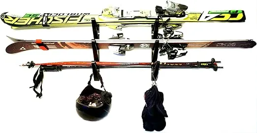 StoreYourBoard ABS Plastic Ski and Snowboard Storage Rack, Black, 20 in