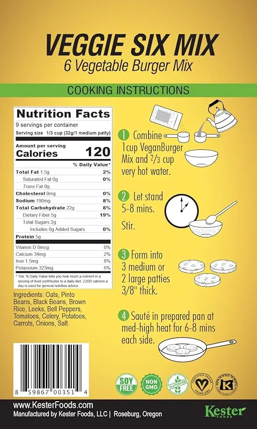 Vegan Burger 4-Pack - Veggie Six, B.B. & Ohh!, Vege Caliente, & Viva Italiano (Makes 36 Burgers)