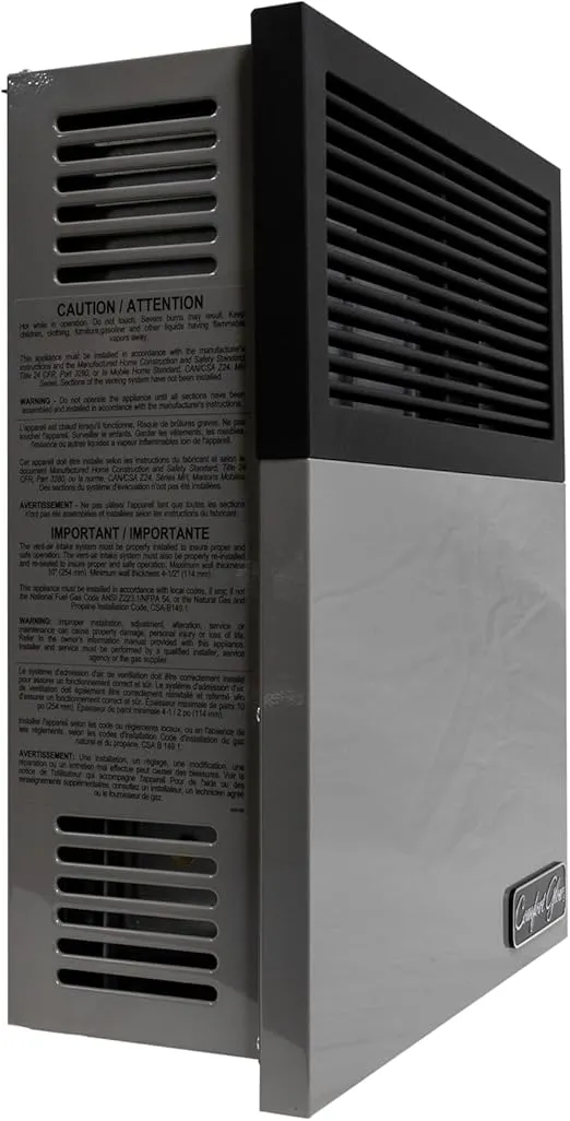 Comfort Glow 17,000 BTU Direct Vent Natural Gas Wall Heater, Gray, Large