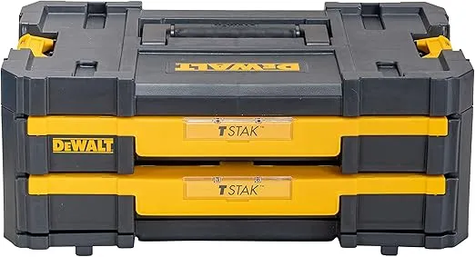 DeWalt DWST1-70706 T-Stak IV Tool Storage Box with 2-Shallow Drawers, Yellow/Black, 7.01 cm*16.77 cm*12.28 cm