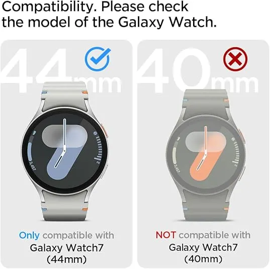 Spigen Rugged Armor Pro Designed for Samsung Galaxy Watch 7 44mm Case with Band, Rugged Galaxy Watch Band with Protective Case (2024) - Matte Black