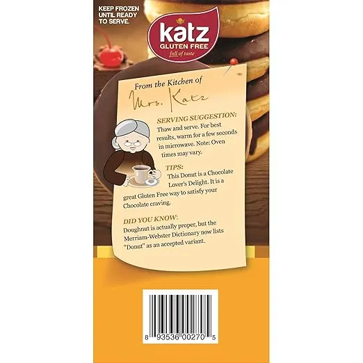 Katz Gluten Free Chocolate Frosted Donuts | Dairy Free, Nut Free, Soy Free, Gluten Free | Kosher (3 Packs of 6 Donuts, 14 Ounce Each)