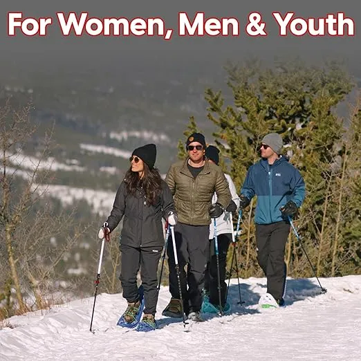 Crescent Moon Luna Unisex Ultralight EVA Foam Snowshoes for Men & Women, Including Mens and Womens Snowshoes – Ideal for Hiking, Running, Adults with Dual Density Rocker Cloud Deck and Ice Spikes