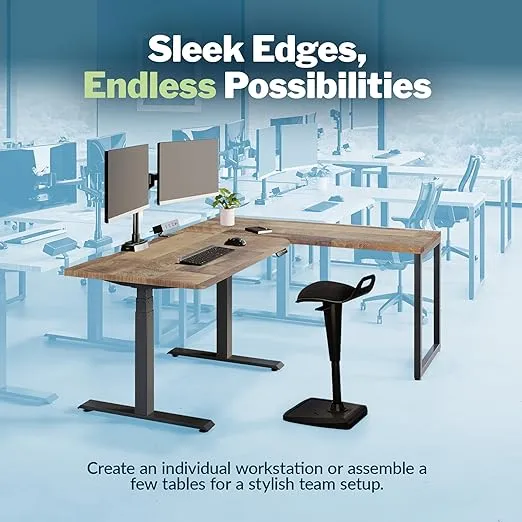 Vari Table 60x24 - Modern Computer Desk with Durable Laminate Finish and Slim Legs - Ideal for Gaming, Home, or Office - Stand-Alone Workstation or Corner Side Table - Reclaimed Wood