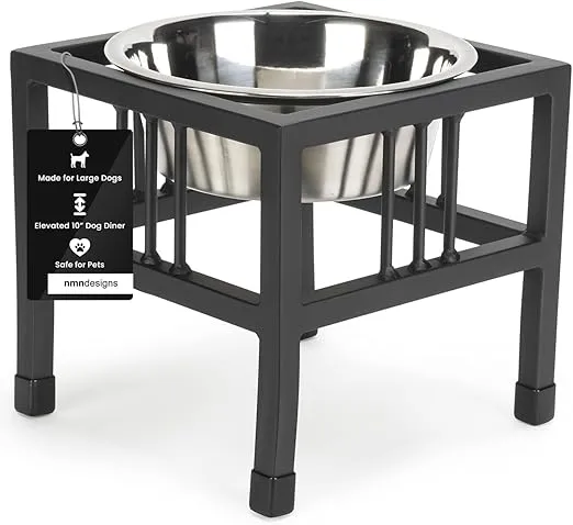 Baron Single Bowl Dog Feeder - Elevated Diner - 10" Tall