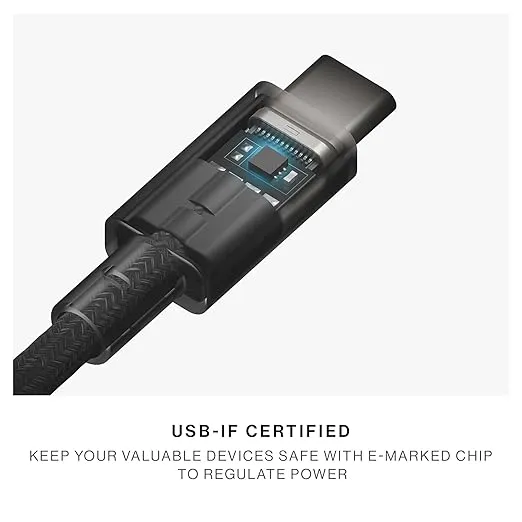 Native Union Pocket Cable 60W – Reinforced Braided USB-C to USB-C Portable Charging Cable – Compatible with iPhone 16, 16 Pro, 16 Pro Max, iPad Pro, iPad Air, Galaxy S24, Flip 6, Fold 6 (Sand Stone)