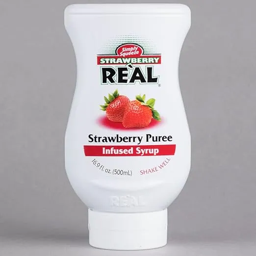Simply Squeeze-Strawberry Real-Puree Infused Syrup 16.9 Oz.