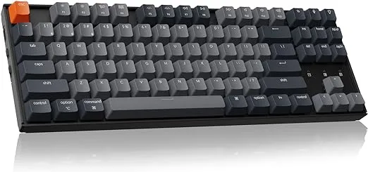 Keychron K8 Tenkeyless Wireless Mechanical Keyboard for Mac, White Backlight, Bluetooth, Multitasking, Type-C Wired Gaming Keyboard for Windows with Gateron G Pro Red Switch